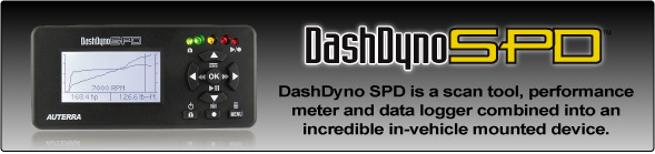 DashDyno SPD is a scan tool, performance meter and data logger.